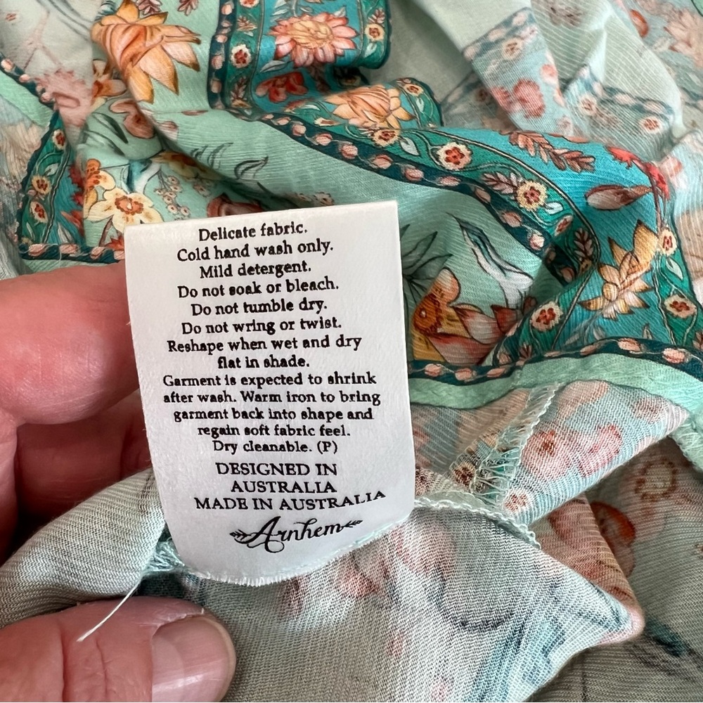 Arnhem Women’s 2 piece Flora Teal Skirt Set AUS Size 8 US Size 4Great Condition - Picture 11 of 13